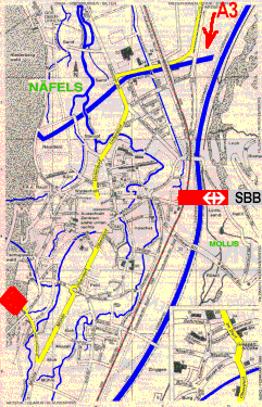 Näfels, lage des felsenkellers